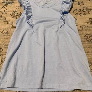 Girls Crown & Ivy Light Blue Ruffle Tank Top